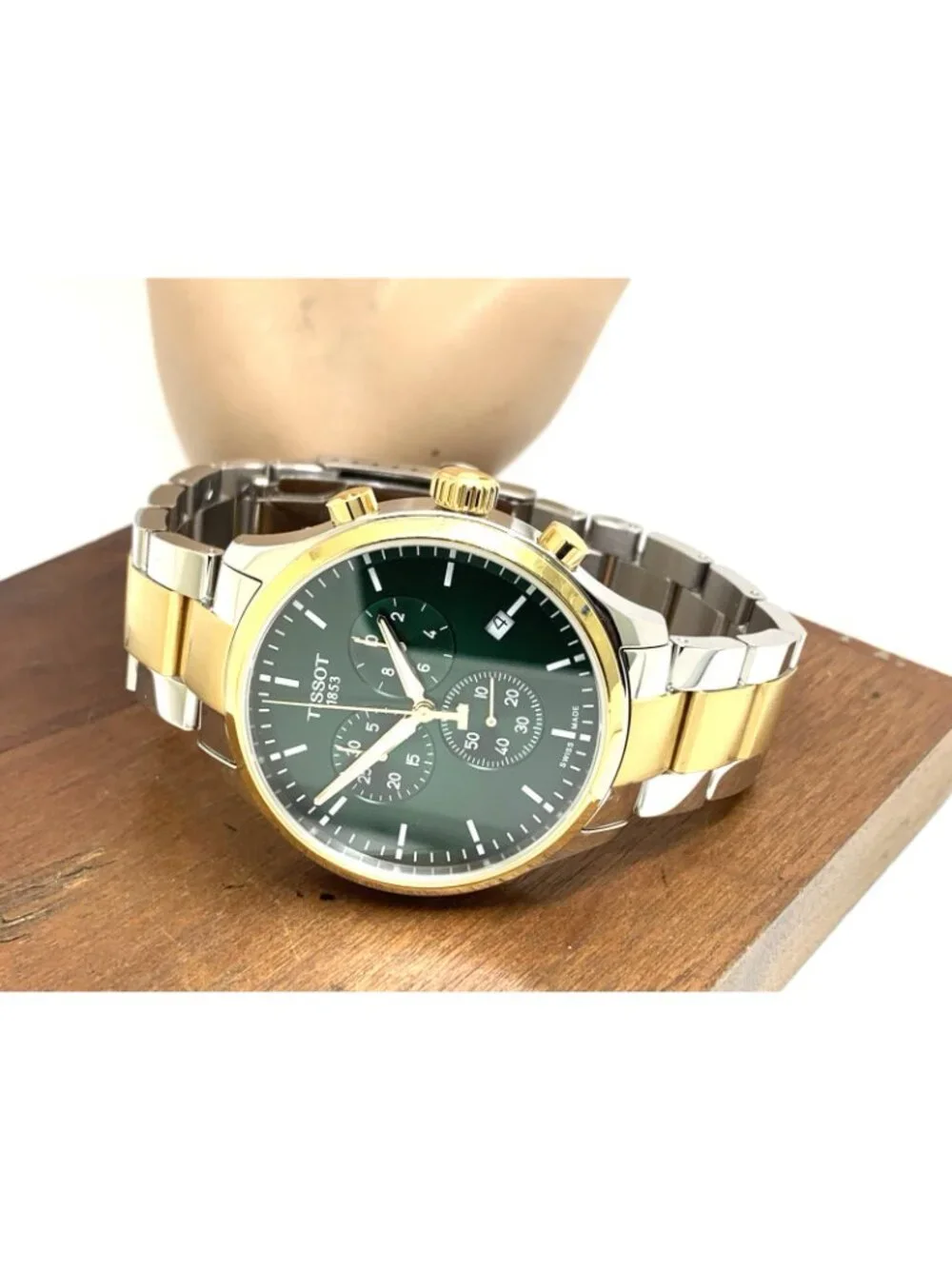 Tissot Men’s Watch Swiss Quartz Chronograph Green Dial Two Tone T1166172209100